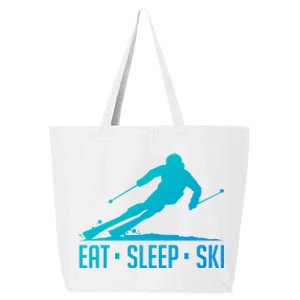 Eat Sleep Ski Skiing Skier Snow Winter Vacation Gift 25L Jumbo Tote