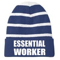 Essential Worker Striped Beanie with Solid Band