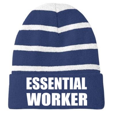 Essential Worker Striped Beanie with Solid Band