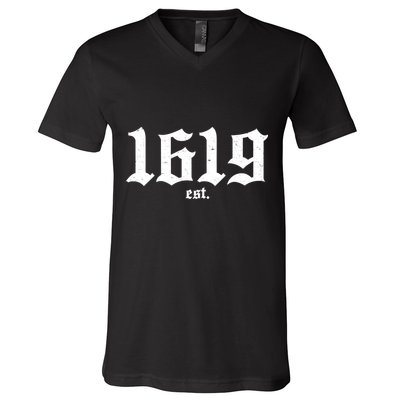 Est 1619 Black African American History V-Neck T-Shirt