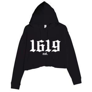 Est 1619 Black African American History Crop Fleece Hoodie