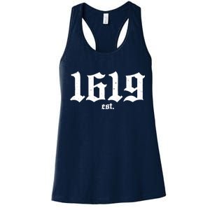 Est 1619 Black African American History Women's Racerback Tank