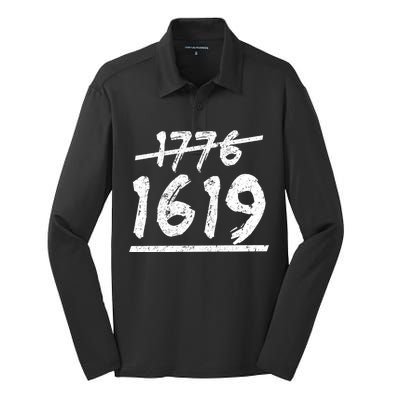 Est 1776 Black History Ancestors 1619 Silk Touch Performance Long Sleeve Polo