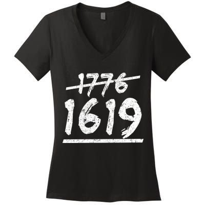 Est 1776 Black History Ancestors 1619 Women's V-Neck T-Shirt