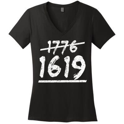 Est 1776 Black History Ancestors 1619 Women's V-Neck T-Shirt