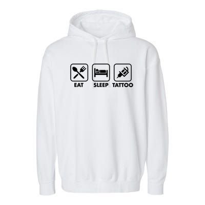 Eat Sleep Tattoo Ink Cute Tattoo Gun Machine Artist Stuff Gift Garment-Dyed Fleece Hoodie