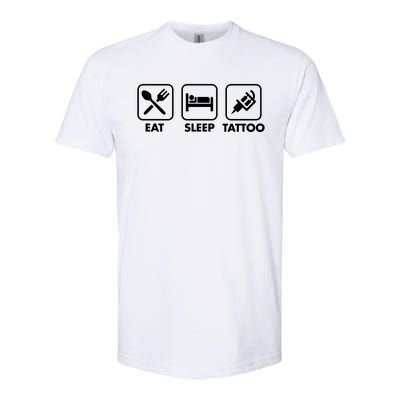 Eat Sleep Tattoo Ink Cute Tattoo Gun Machine Artist Stuff Gift Softstyle CVC T-Shirt