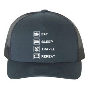 Eat Sleep Travel Repeat Gift Yupoong Adult 5-Panel Trucker Hat