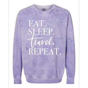 Eat Sleep Travel Repeat Holiday Vacay Gift Colorblast Crewneck Sweatshirt