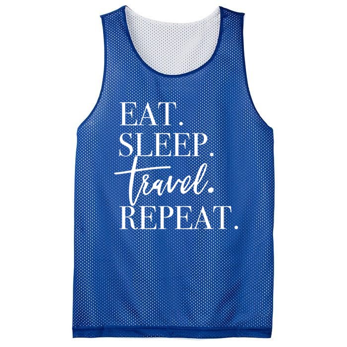 Eat Sleep Travel Repeat Holiday Vacay Gift Mesh Reversible Basketball Jersey Tank