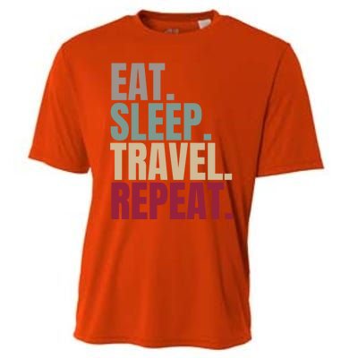 Eat Sleep Travel Repeat Gift Cooling Performance Crew T-Shirt