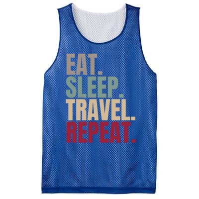 Eat Sleep Travel Repeat Gift Mesh Reversible Basketball Jersey Tank