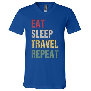 Eat Sleep Travel Repeat Gift V-Neck T-Shirt