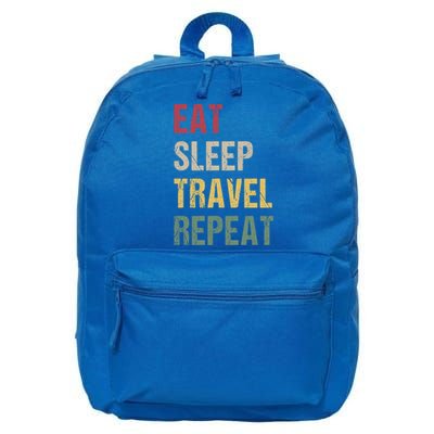 Eat Sleep Travel Repeat Gift 16 in Basic Backpack