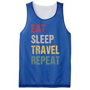 Eat Sleep Travel Repeat Gift Mesh Reversible Basketball Jersey Tank