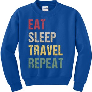 Eat Sleep Travel Repeat Gift Kids Sweatshirt