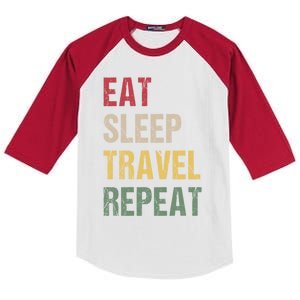 Eat Sleep Travel Repeat Gift Kids Colorblock Raglan Jersey