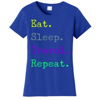 Eat Sleep Travel Repeat I Love To Travel Fun Traveling Gift Women's T-Shirt