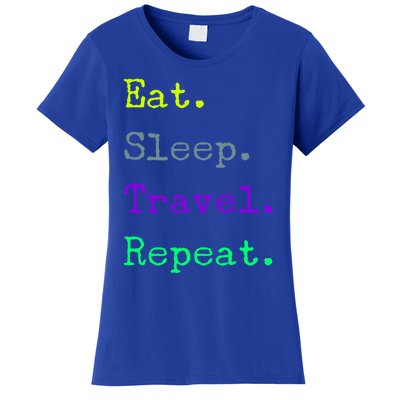 Eat Sleep Travel Repeat I Love To Travel Fun Traveling Gift Women's T-Shirt