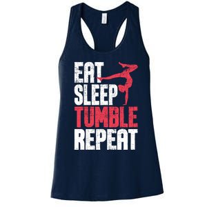 Eat Sleep Tumble Repeat Gymnast Aerobics Gymnastics Lover Women's Racerback Tank