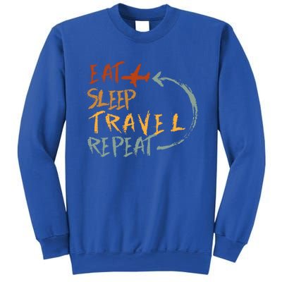 Eat Sleep Travel Repeat Travel Lover Humor Quote Design Gift Sweatshirt