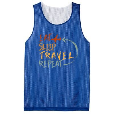 Eat Sleep Travel Repeat Travel Lover Humor Quote Design Gift Mesh Reversible Basketball Jersey Tank