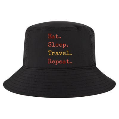 Eat Sleep Travel Repeat I Love To Travel Fun Traveling Meaningful Gift Cool Comfort Performance Bucket Hat