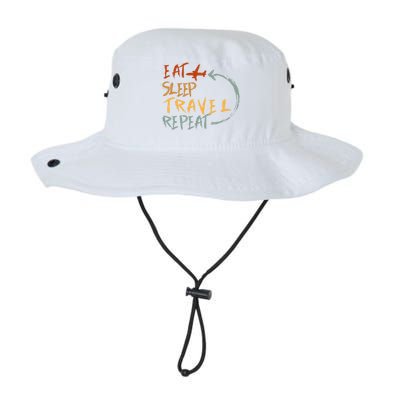 Eat Sleep Travel Repeat Travel Lover Humor Quote Design Gift Legacy Cool Fit Booney Bucket Hat