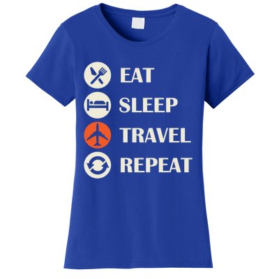 Eat Sleep Travel Repeat Long Distance Traveling Vacations Great Gift Women's T-Shirt