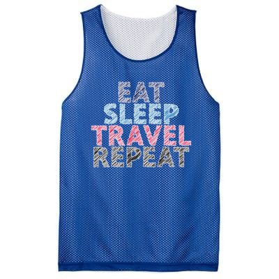 Eat Sleep Travel Repeat Gift Mesh Reversible Basketball Jersey Tank