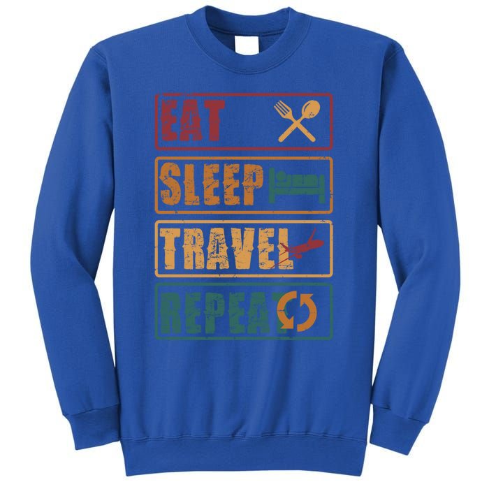 Eat Sleep Travel Repeat Travel Lover Humor Quote Design Gift Sweatshirt