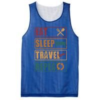 Eat Sleep Travel Repeat Travel Lover Humor Quote Design Gift Mesh Reversible Basketball Jersey Tank