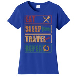 Eat Sleep Travel Repeat Travel Lover Humor Quote Design Gift Women's T-Shirt