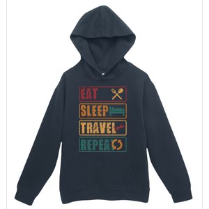 Eat Sleep Travel Repeat Travel Lover Humor Quote Design Gift Urban Pullover Hoodie