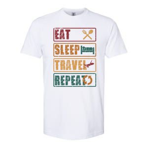 Eat Sleep Travel Repeat Travel Lover Humor Quote Design Gift Softstyle CVC T-Shirt