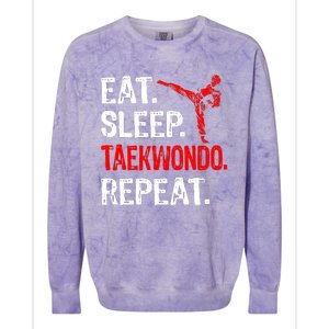 Eat Sleep Taekwondo Repeat Taekwondo Player Funny Colorblast Crewneck Sweatshirt