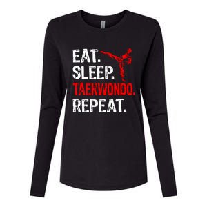 Eat Sleep Taekwondo Repeat Taekwondo Player Funny Womens Cotton Relaxed Long Sleeve T-Shirt