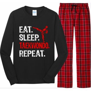 Eat Sleep Taekwondo Repeat Taekwondo Player Funny Long Sleeve Pajama Set