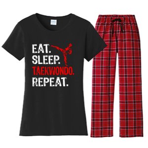 Eat Sleep Taekwondo Repeat Taekwondo Player Funny Women's Flannel Pajama Set