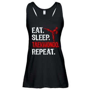 Eat Sleep Taekwondo Repeat Taekwondo Player Funny Ladies Essential Flowy Tank