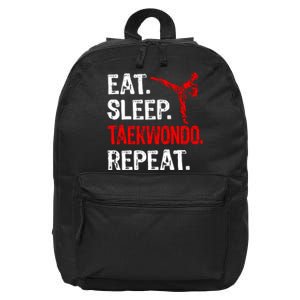 Eat Sleep Taekwondo Repeat Taekwondo Player Funny 16 in Basic Backpack