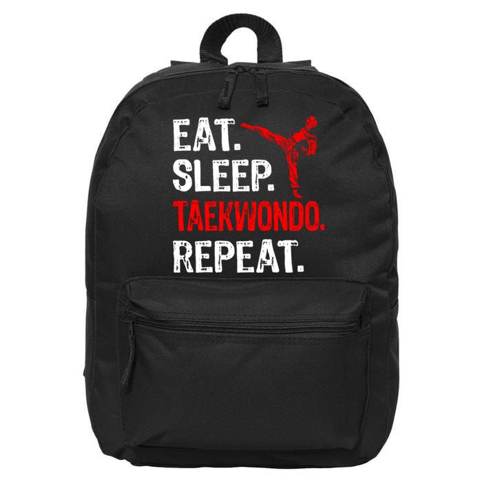 Eat Sleep Taekwondo Repeat Taekwondo Player Funny 16 in Basic Backpack