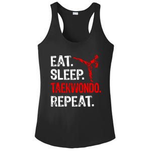 Eat Sleep Taekwondo Repeat Taekwondo Player Funny Ladies PosiCharge Competitor Racerback Tank