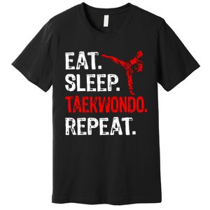 Eat Sleep Taekwondo Repeat Taekwondo Player Funny Premium T-Shirt