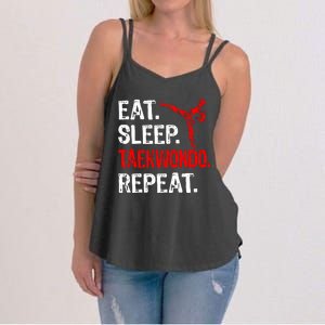 Eat Sleep Taekwondo Repeat Taekwondo Player Funny Women's Strappy Tank