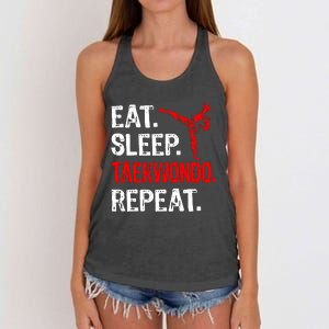 Eat Sleep Taekwondo Repeat Taekwondo Player Funny Women's Knotted Racerback Tank