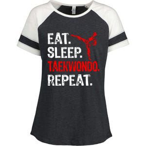 Eat Sleep Taekwondo Repeat Taekwondo Player Funny Enza Ladies Jersey Colorblock Tee