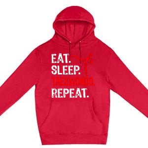 Eat Sleep Taekwondo Repeat Taekwondo Player Funny Premium Pullover Hoodie