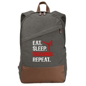 Eat Sleep Taekwondo Repeat Taekwondo Player Funny Cotton Canvas Backpack