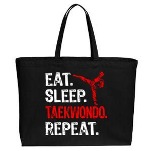 Eat Sleep Taekwondo Repeat Taekwondo Player Funny Cotton Canvas Jumbo Tote